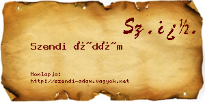 Szendi Ádám névjegykártya